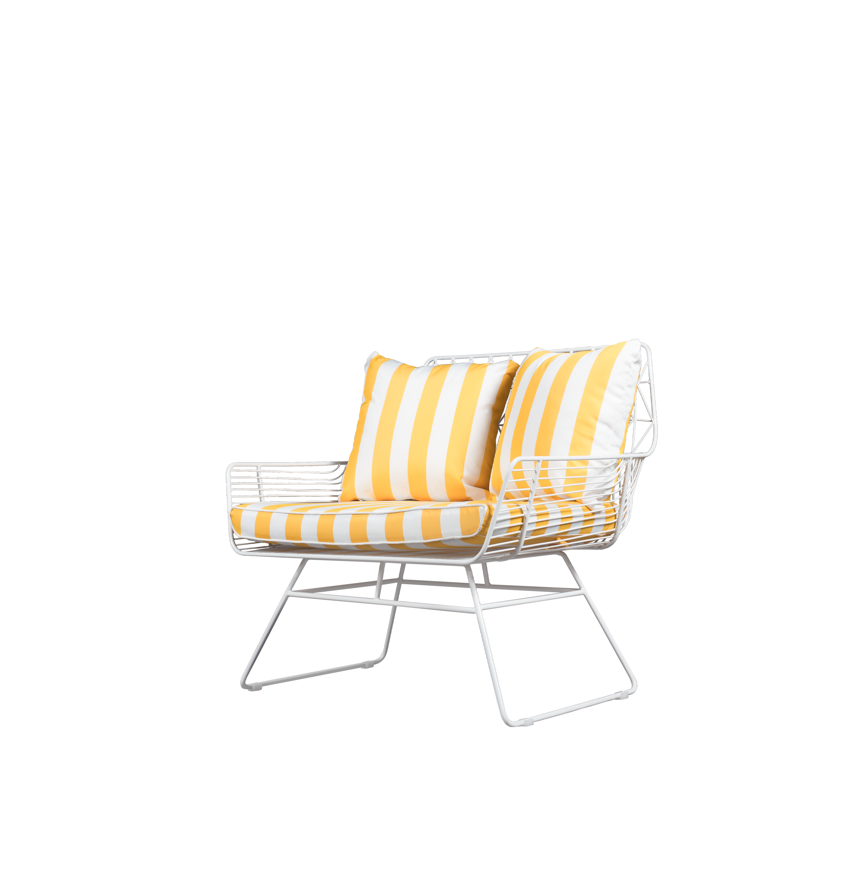 Image of Ginza Lounge Chair Yellow & White Stripe