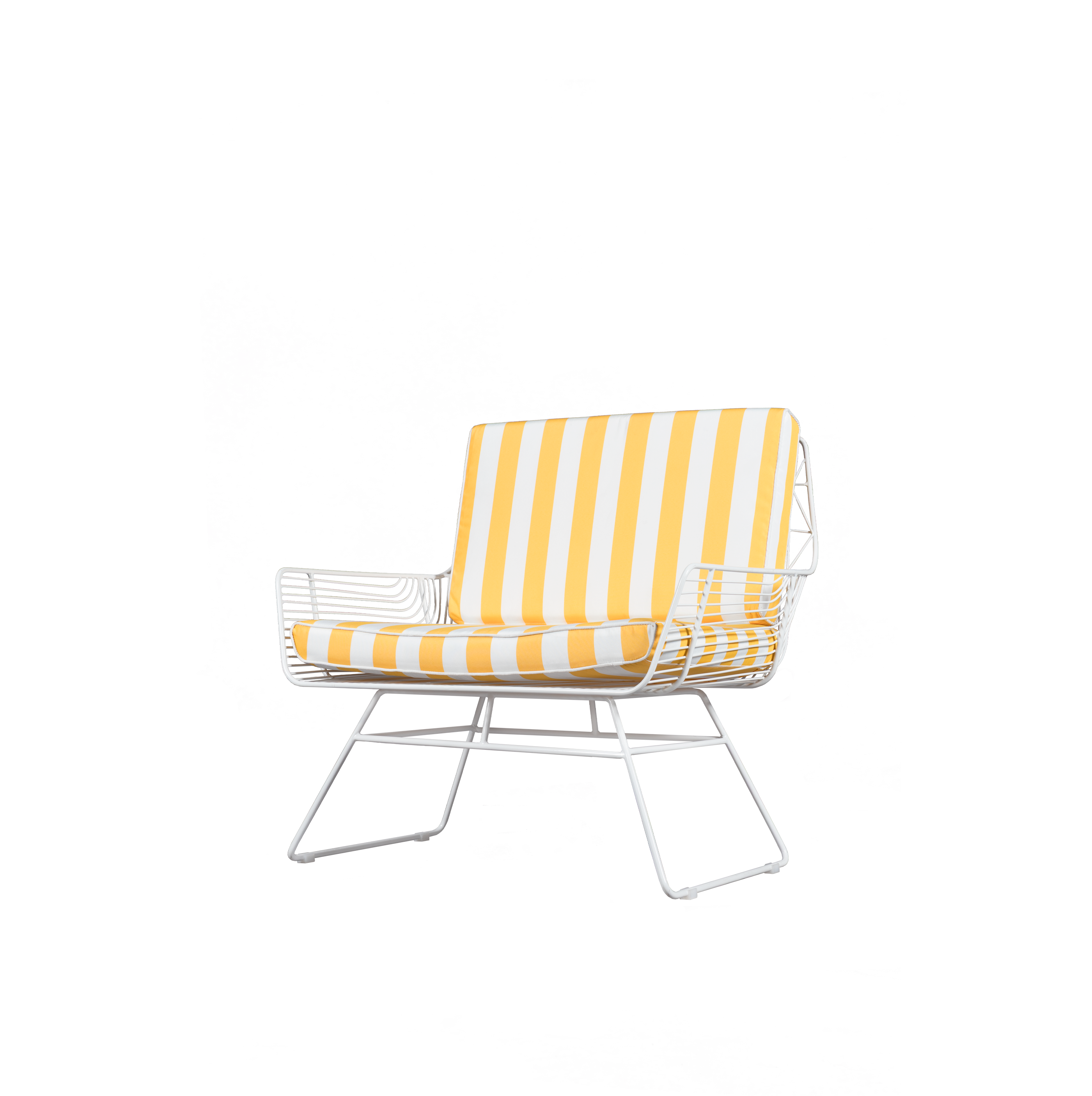 Image of Ginza Lounge Chair Yellow & White Stripe